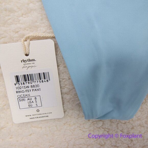 NEW Rhythm Free People Ring Itsy Bikini Bottom in baby blue, size‎ S - Picture 7 of 11